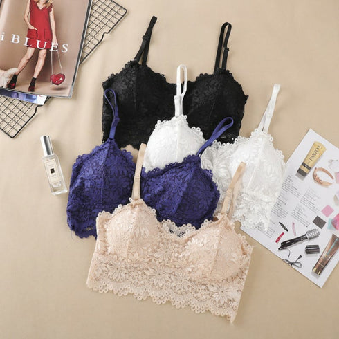 Imported Girls Fashionable Net Floral Crop Tops
