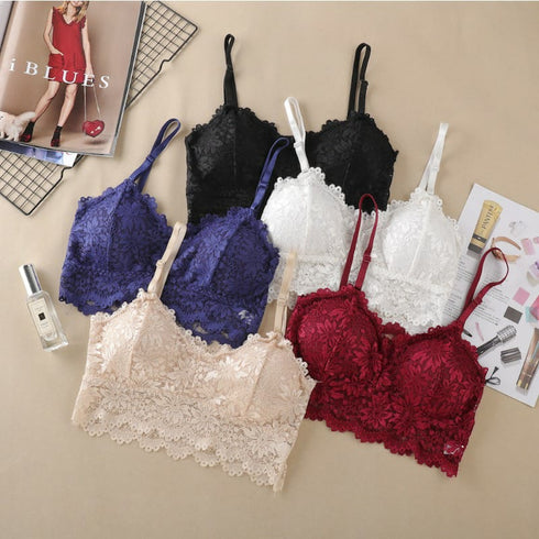 Imported Girls Fashionable Net Floral Crop Tops
