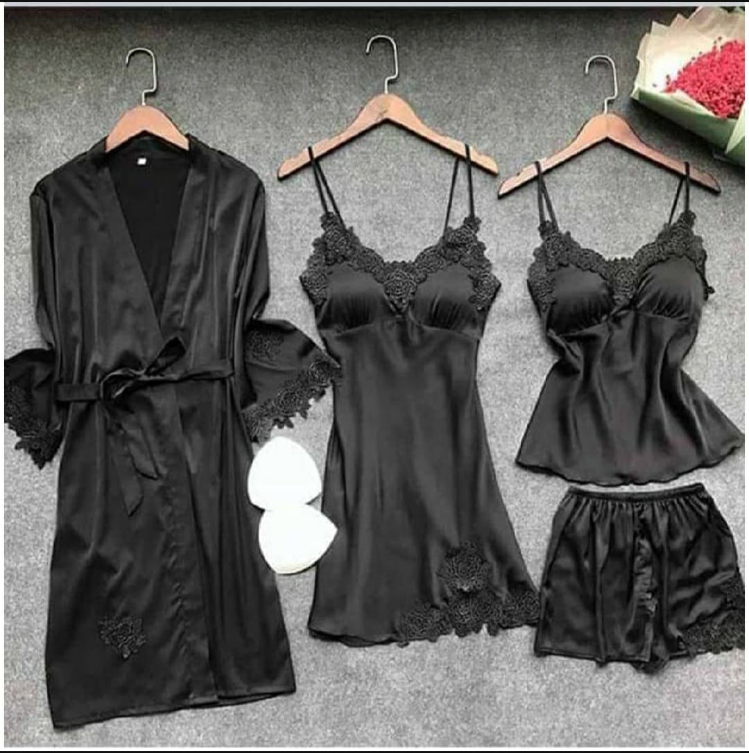 5 Piece - Night Dress Premium Quality Bridal Set