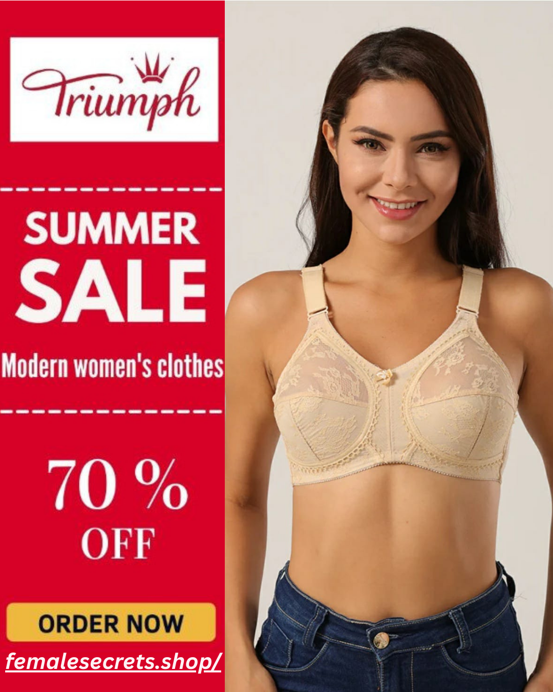 70% OFF | PACK OF 3 IMPORTED TRIUMPH DOREENA BRA BEST FOR SUMMER | FREE HOME DELIVERY