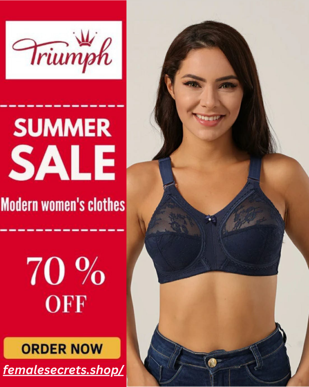 70% OFF | PACK OF 2 IMPORTED TRIUMPH DOREENA BRA BEST FOR SUMMER | FREE HOME DELIVERY