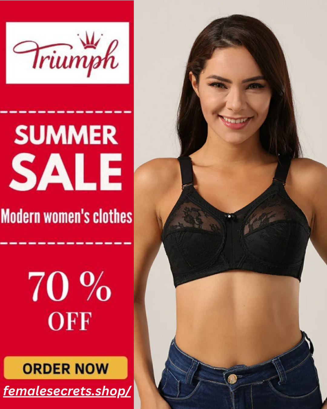 70% OFF | PACK OF 2 IMPORTED TRIUMPH DOREENA BRA BEST FOR SUMMER | FREE HOME DELIVERY