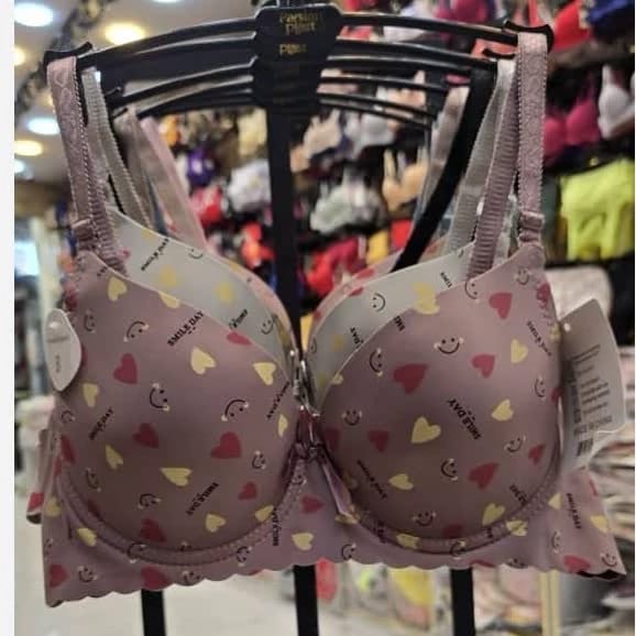 Imported Heart Printed Padded Bra & Panty Set