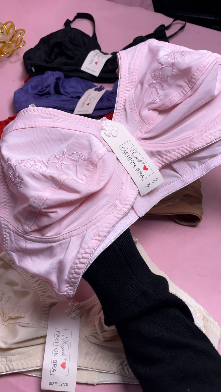 Imported Malai Jersy Embriodery Bra